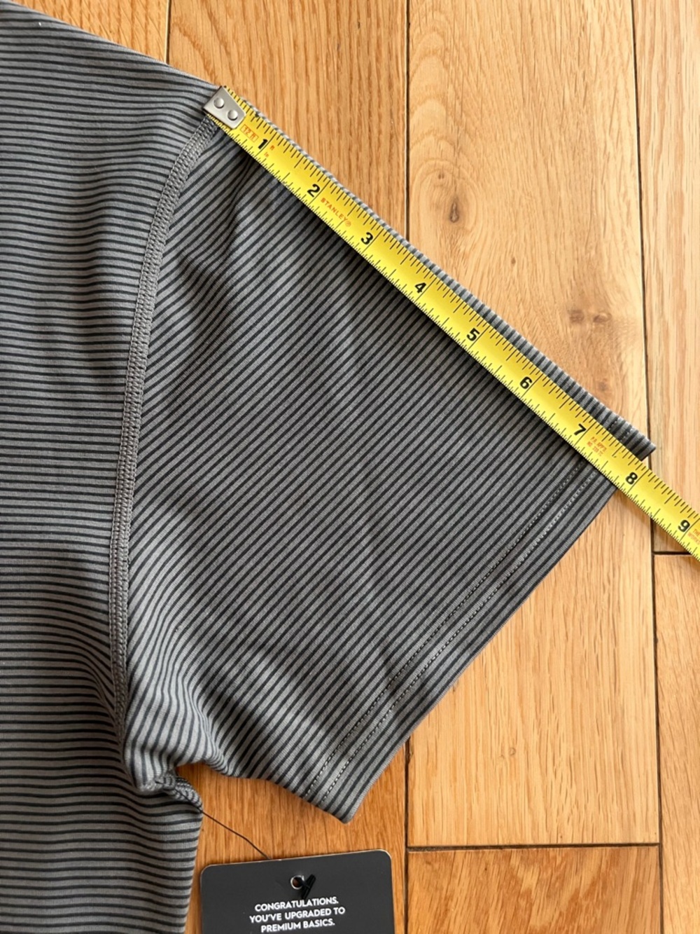 NEW Bylt Mens Drop Cut SS Lux Premium Basic Brown Striped Shirt Athletic Fit S - Picture 7 of 11
